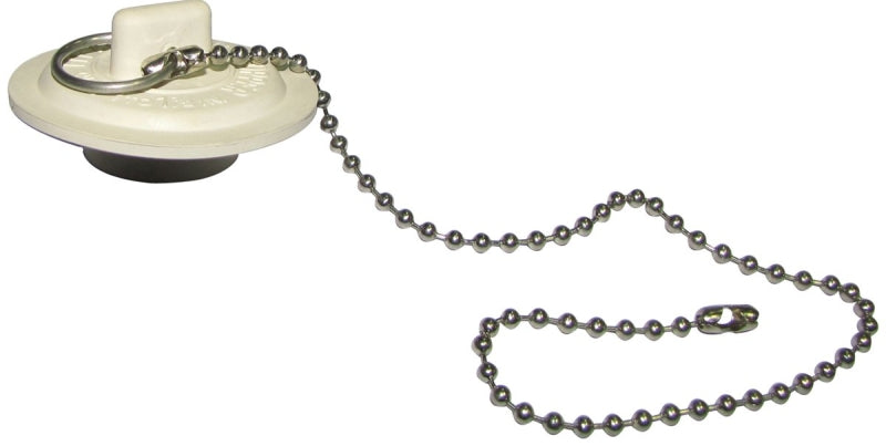 Plumb Pak PP820-42 Basin Stopper, Universal, Rubber, White, For: 1 to 1-3/8 in Sink