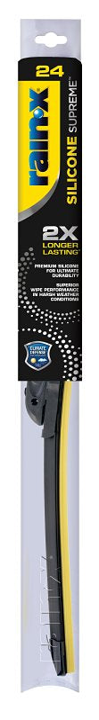 Rain-X Silicone Supreme 830524 Wiper Blade, Beam Blade, 24 in L Blade, Silicone Rubber