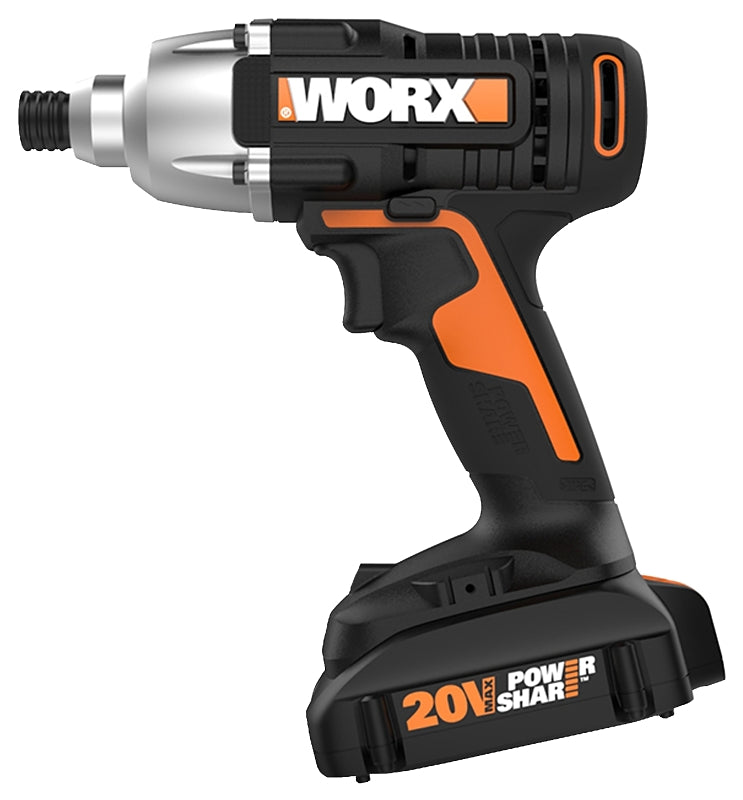 WORX WX291L Impact Driver, Battery Included, 20 V, 1/4 in Drive, Hex Drive, 3300 bpm IPM, 2600 rpm Speed