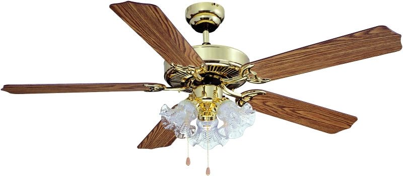 Boston Harbor Ceiling Fan Light Kit, 3-Speed, 5-Blade, 52 in Sweep