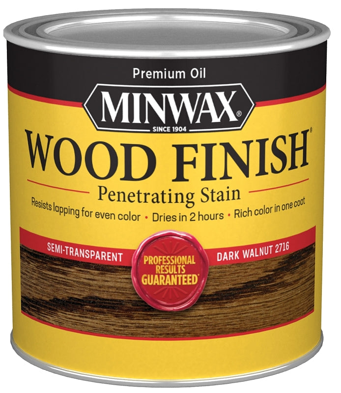 Minwax 227164444 Wood Stain, Dark Walnut, Liquid, 0.5 pt, Can