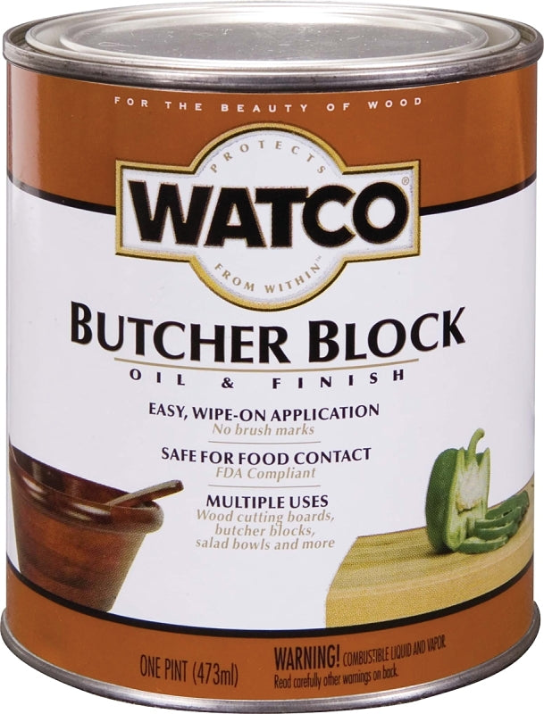 Watco Y242771 Butcher Block Oil and Finish, Clear, Liquid, 473 mL