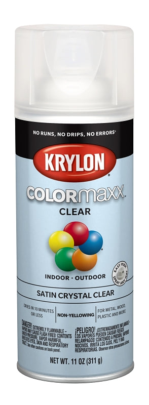 Krylon K05562007 Enamel Spray Paint, Satin, Crystal Clear, 11 oz, Can