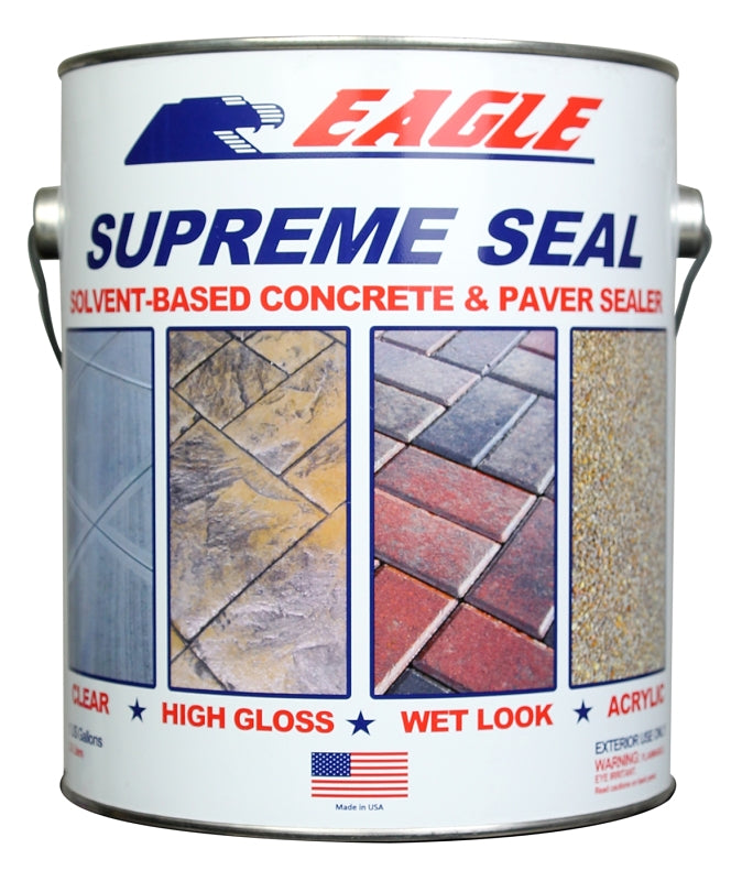 Eagle SUPREME SEAL Series EU1 Concrete and Paver Sealer, Clear, Liquid, 1 gal, Can