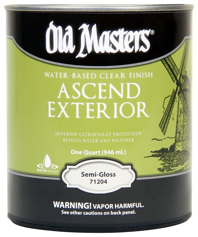 Old Masters 71204 Exterior Finish, Semi-Gloss, Liquid, Clear, 1 qt
