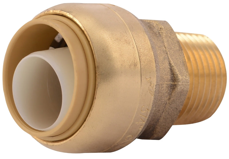 SharkBite U138LFA Bullnose Adapter, 3/4 x 1/2 in, Push-to-Connect x MIP, Brass, 200 psi Pressure