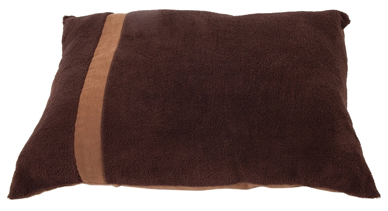 Aspenpet 80388 Knife Edge Pillow Pet Bed, 27 in L, 36 in W, Paw Print Pattern, Polyfill Fill, Dark Tan