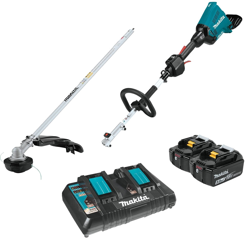 Makita XUX01M5PT Power Head Kit with String Trimmer Attachment, Battery Included, 5 Ah, 36 V, Lithium-Ion, 3 -Speed