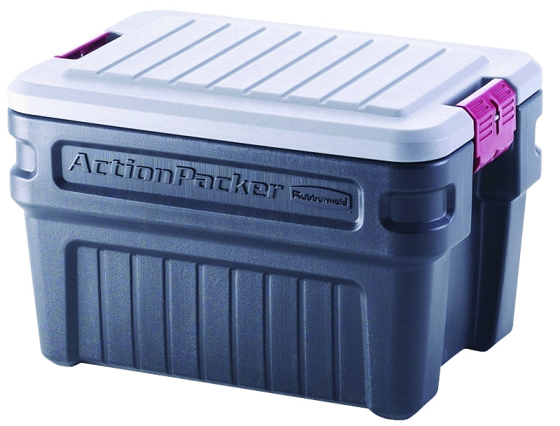 Rubbermaid ActionPacker RMAP240000 Storage Box, Plastic, Black, 26-1/2 in L, 19.3 in W, 17.4 in H