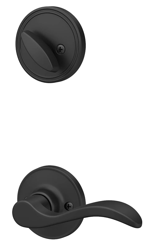 Schlage J Series JH59 SEV 622 LH Combination Lockset, Mechanical Lock, Lever Handle, Wave Design, Matte Black