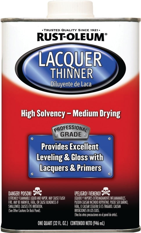 Rust-Oleum 253307 Lacquer Thinner, Liquid, Solvent, Clear, 1 qt, Can