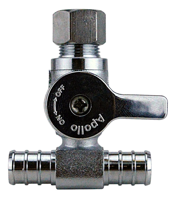 Apollo APXVT121238 Dishwasher Tee Valve, 1/2 x 3/8 in Connection, Barb x Compression, 200 psi Pressure, Brass Body