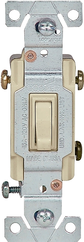 Eaton Wiring Devices C1301-7LTV Series Toggle Switch, Ivory, -20 to 60 deg C Temperature, Polycarbonate Housing Material