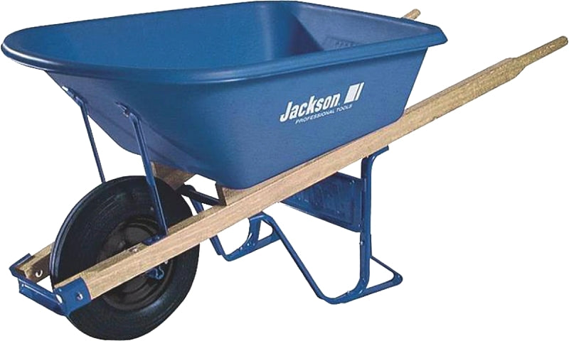 Jackson MP57514 Contractor Wheelbarrow, 5-3/4 cu-ft Volume, Poly, 1-Wheel