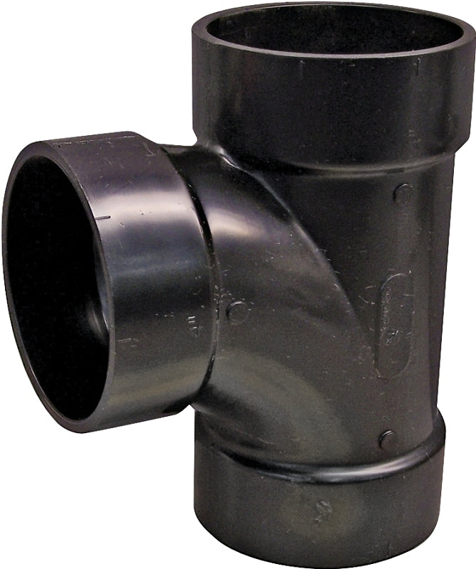 Canplas 102152LBC Sanitary Pipe Tee, 2 in, Hub, ABS, Black