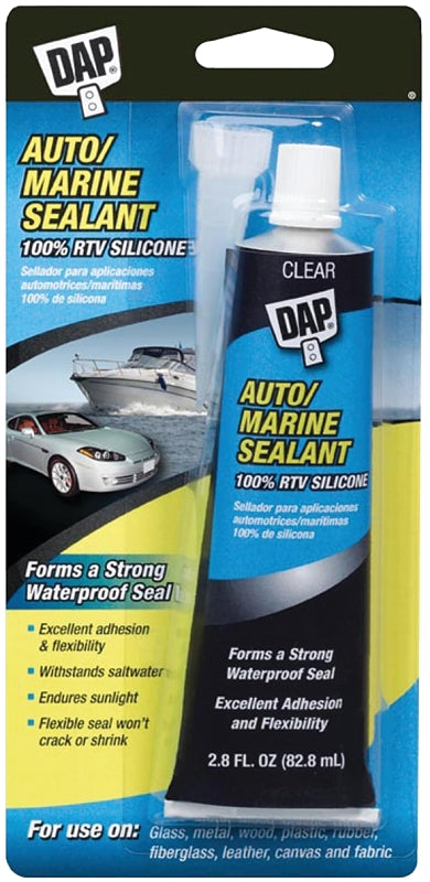 DAP 7079800756 Auto/Marine Sealant, Clear, 2.8 oz Tube