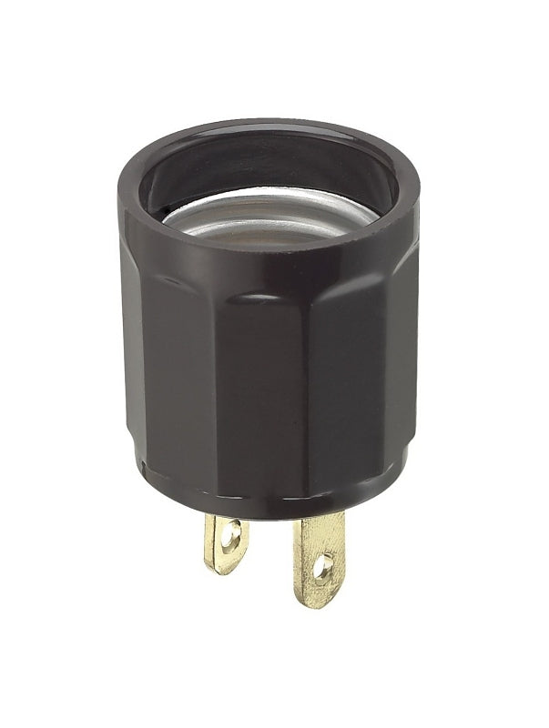 Leviton 007-00061-000 Lamp Holder Adapter, 660 W, Phenolic, Brown