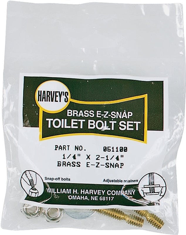 Harvey 51100 Bolt Set, EZ-Snap, Brass