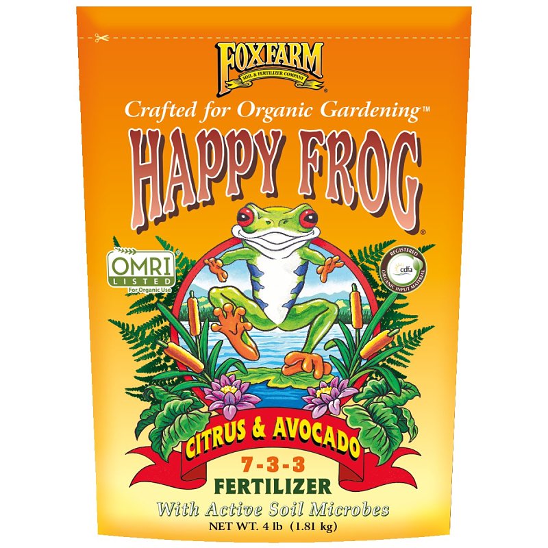 Happy Frog 500602 Citrus and Avocado Fertilizer, 4 lb, 7-3-3 N-P-K Ratio