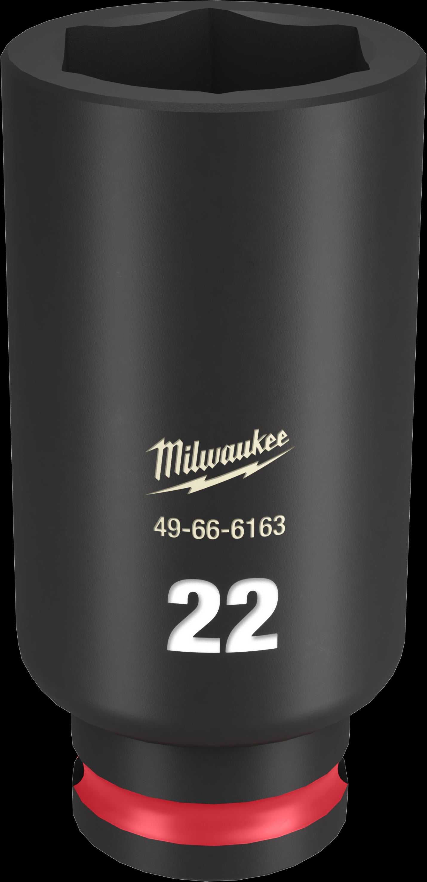 Milwaukee SHOCKWAVE Impact Duty Series 49-66-6163 Deep Impact Socket, 22 mm Socket, 3/8 in Drive, Square Drive, 6-Point