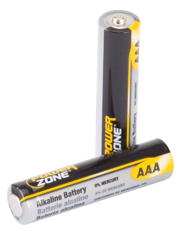 PowerZone LR03-8P-DB Battery, 1.5 V Battery, AAA Battery, Zinc, Manganese Dioxide, and Potassium Hydroxide