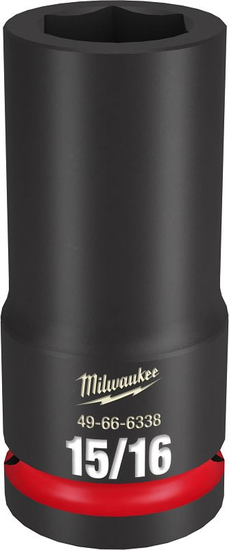 Milwaukee SHOCKWAVE Impact Duty Series 49-66-6338 Deep Impact Socket, 15/16 in Socket, 3/4 in Drive, Square Drive