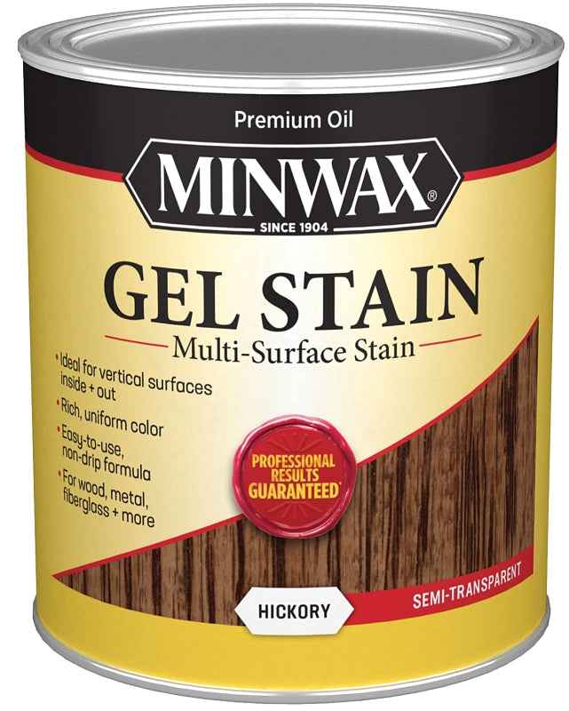 Minwax 66100 Gel Stain, Hickory, Liquid, 1 qt