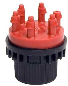 Rain Bird MANIF2PK Manifold, 1/2 in Connection, FPT x Barb, 6 -Port, 1/4 in Tubing, Plastic, Red