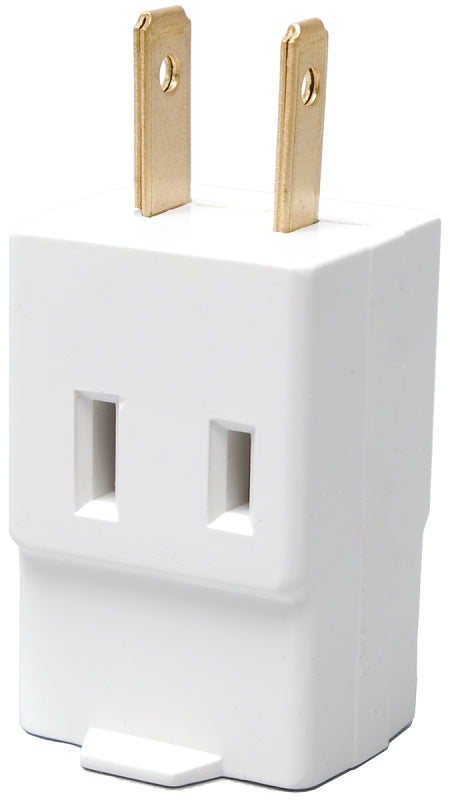 Eaton Wiring Devices BP4400W Outlet Tap, 2 -Pole, 15 A, 125 V, 3 -Outlet, NEMA: NEMA 1-15R, White