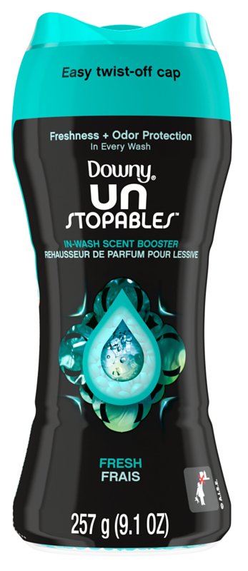 Downy Unstopables 80730051 In-Wash Scent Booster Beads, 9.1 oz Bottle, Solid, Fresh, Blue/Green