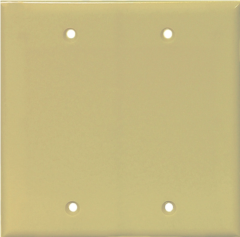 Eaton Cooper Wiring PJ23V Wallplate, 4.95 in L, 4.88 in W, 2 -Gang, Polycarbonate, Ivory, High-Gloss