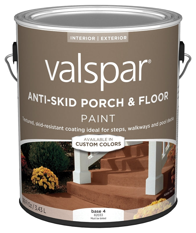 Valspar 024.0082033.007 Porch and Floor Paint, Base 4, 1 gal, 100 sq-ft/gal Coverage Area