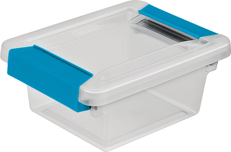 Sterilite 19698606 Clip Box, Plastic, Blue Aquarium/Clear, 6-5/8 in L, 5 in W, 2-3/4 in H