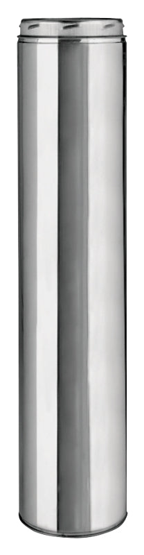 Selkirk 206036U Chimney Pipe, 8 in OD, 36 in L, Stainless Steel