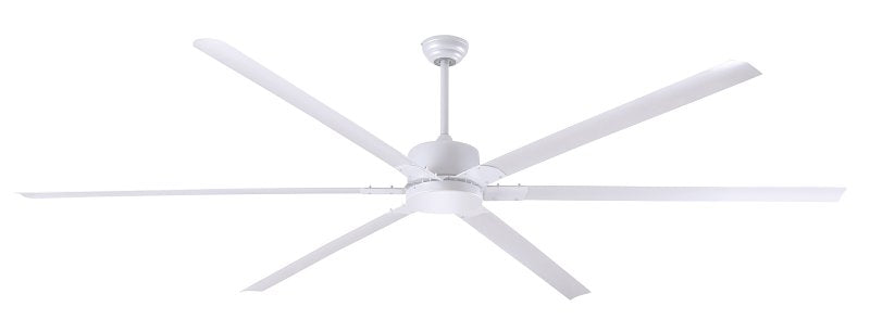 Canarm FANBOS CP96WH Ceiling Fan and Remote, 6-Blade, White Housing, White Blade, 96 in Sweep, Aluminum Blade