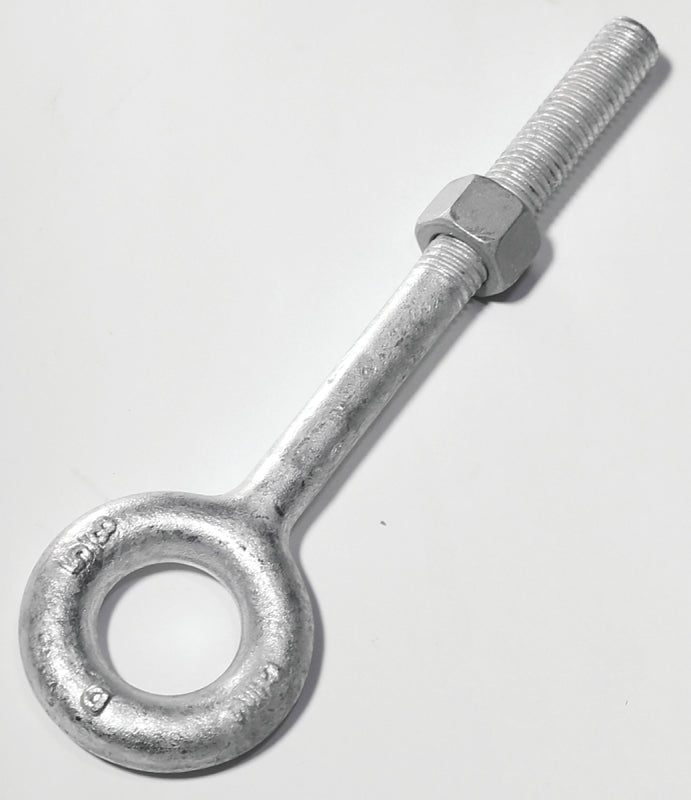 BARON 24-3/8X2-1/2 Eye Bolt, 3/8 in Thread, 1-1/2 in L Thread, 3/4 in ID x 1-1/2 in OD Dia Eye, 2-1/2 in L Shank