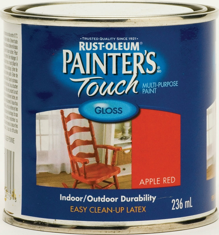 RUST-OLEUM PAINTER'S Touch N1966730 Brush-On Paint, Gloss, Apple Red, 236 mL Can