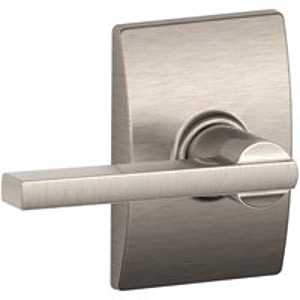 Schlage Latitude Series F10VLAT619CEN Passage Lever, Mechanical Lock, Satin Nickel, Metal, Residential, 2 Grade