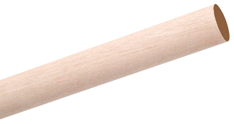 Waddell 6410UB Dowel Rod, 5/8 in Dia, 48 in L, Aspen Wood