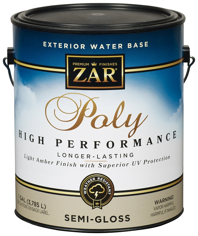 ZAR 34213 Exterior Polyurethane, Semi-Gloss, Amber, Liquid, 1 gal, Can