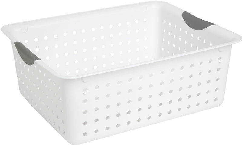 Sterilite Ultra 16268006 Storage Basket, 1.5 cu-ft Capacity, Plastic, White