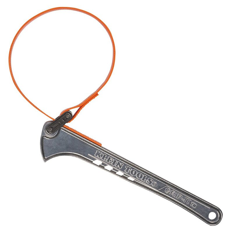 Grip-It S12HB Strap Wrench, 1-1/2 to 5 in Pipe, 12 in L Handle, 1 in W Strap, 22-1/4 in L Strap, Aluminum Handle