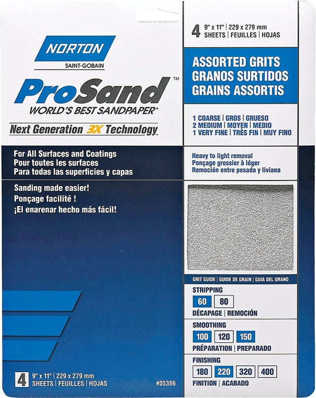 05386 SANDPAPER PRO 9X11 ASST