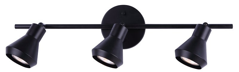 Canarm BYCK IT1020A03BK10 Track Light, 150 W, 3-Lamp, GU10 Lamp, Black Head, Ceiling, Wall Mounting