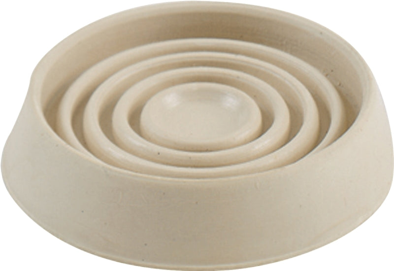 Shepherd Hardware 9165 Caster Cup, Rubber, Off-White, 4/PK