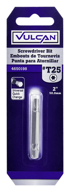 Vulcan 322881OR Screwdriver Bit, Hex Shank, S2 Chrome Molybdenum Steel