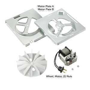 Broan RE70BN Replacement Motor Kit, 1.5 A, 120 V, For: 70 cfm Bathroom Fans and NuTone 696N Ventilation Fan