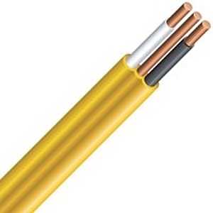 Romex 47175530 Series Building Wire, Yellow Sheath, 12 AWG Wire, 2-Conductor, 30 m L, Copper Conductor, PVC Insulation