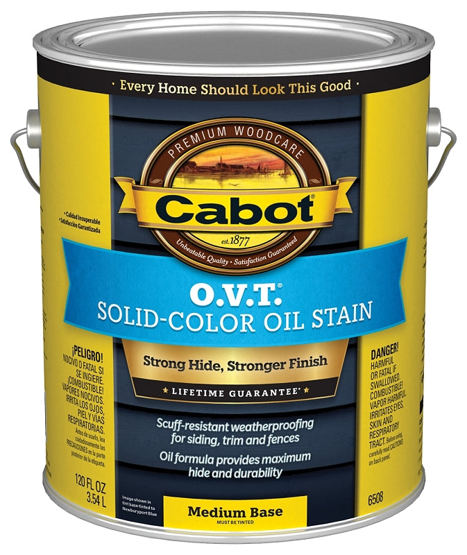 Cabot O.V.T. 140.0006508.007 Oil Stain, Medium Base, Liquid, 1 gal