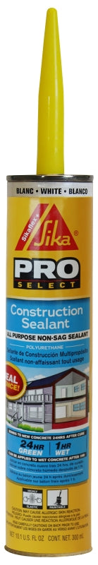 Sikaflex 515309 Construction Sealant, White, 10.1 oz Cartridge